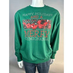 Marvel Deadpool Merry Chimichanga Men's Ugly Christmas Sweatshirt Size L SweatSh
